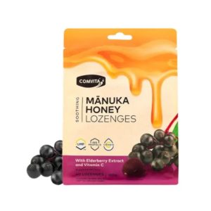 紐西蘭 Comvita Manuka Honey Lozenges with Elderberry Extract and Vitamin C 康維他 麥蘆卡蜂蜜 潤喉糖 40粒 (接骨木果口味)