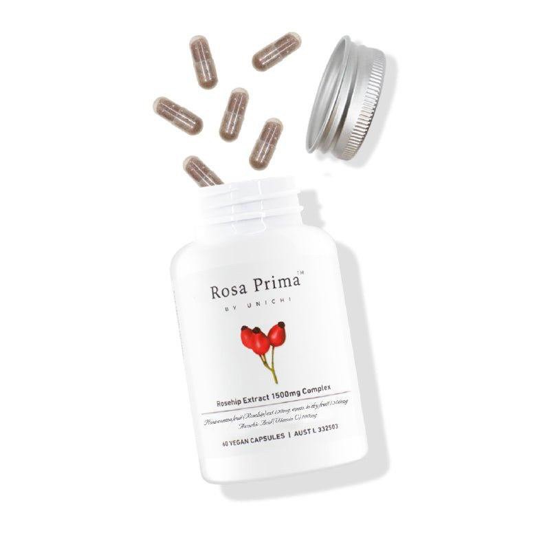 澳洲 Unichi Rosa Prima Rosehip Extract Complex 1500mg 玫瑰果油精華膠囊美白丸 60粒:圖片 3