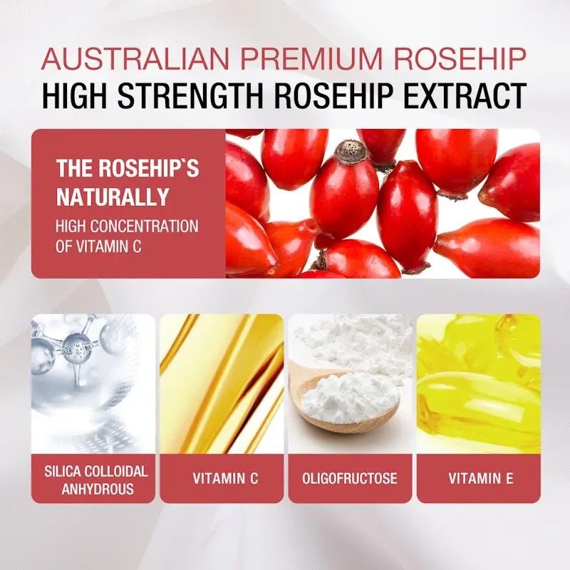 澳洲 Unichi Rosa Prima Rosehip Extract Complex 1500mg 玫瑰果油精華膠囊美白丸 60粒:圖片 7