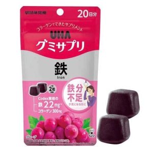 日本UHA味覺糖 營養補充軟糖 補鐵(葡萄口味) 20日份 40粒