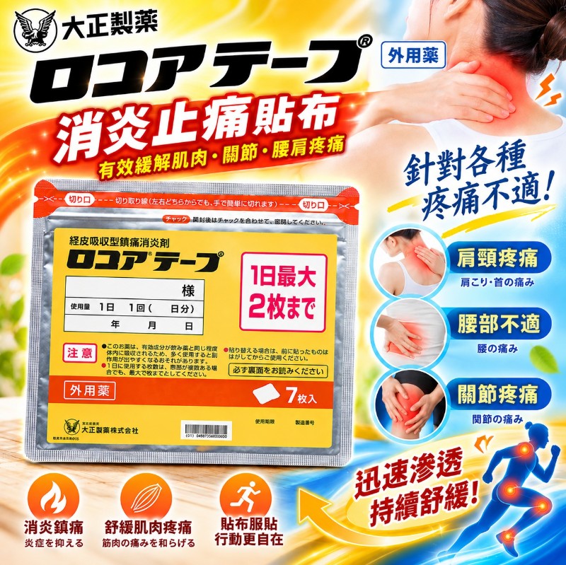 日本大正製藥 LOQOA 消炎止痛貼布 7枚入:圖片 5